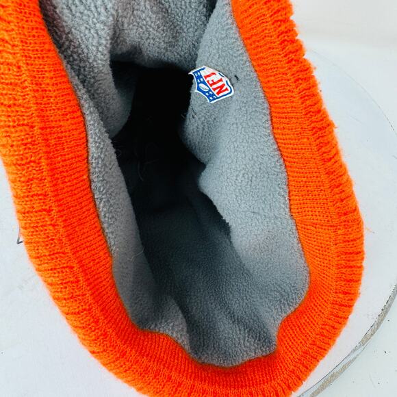 New‎ Era NFL Denver Broncos On Field Beanie Hat Pom Knit Cuffed Orange Mens OS - Picture 8 of 10
